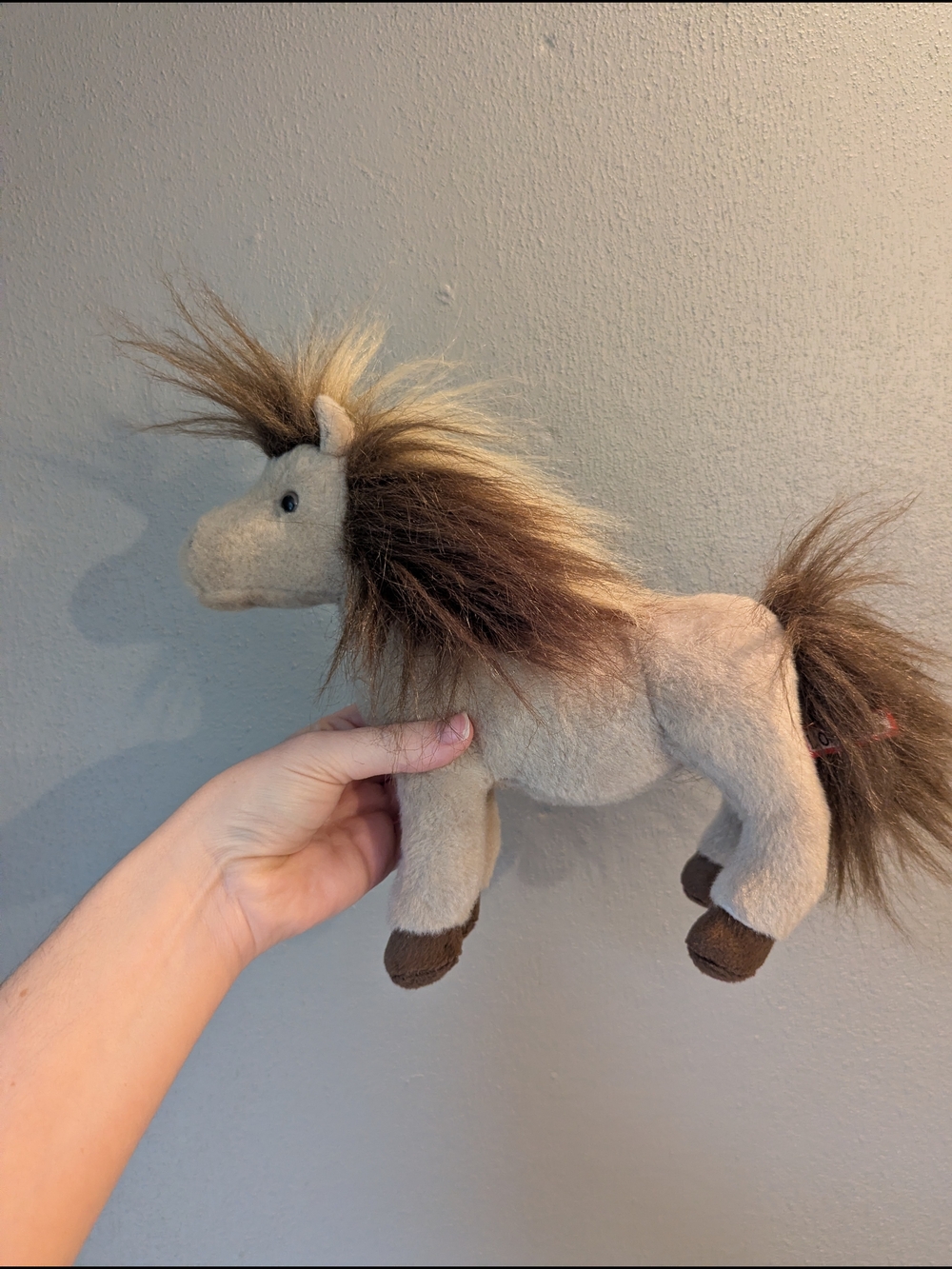Douglas Plush Beige Horse Stuffed Animal with Brown Mane - Kids Toy
